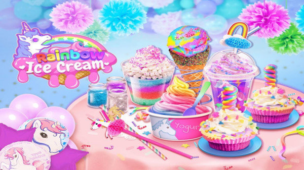 独角兽的彩虹冰淇淋图1