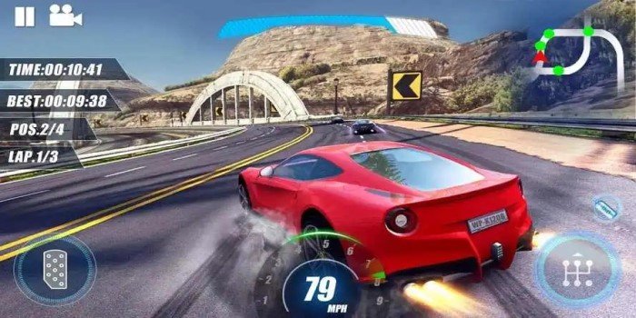 3D画面的赛车竞速游戏