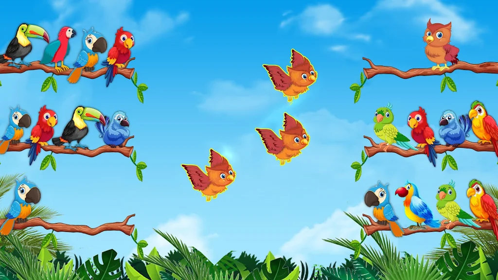 鸟排序彩色益智游戏3D图1